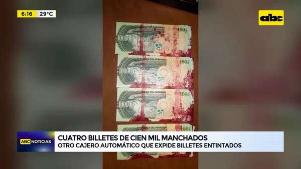 Video: Cuatro billetes de cien mil manchados - ABC Noticias - ABC Color