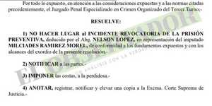 Rechazan revocatoria de prisión preventiva para ligado al Clan Insfrán