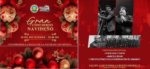 Concierto navideño en la Gobernación de Amambay