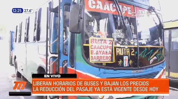Liberan horarios de buses y reducen tarifas de pasajes | Telefuturo