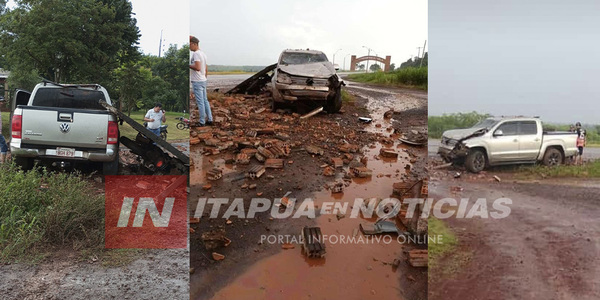 CAMIONETA AMAROK COLISIONA CONTRA CASITA EN LA RUTA 6 - Itapúa Noticias