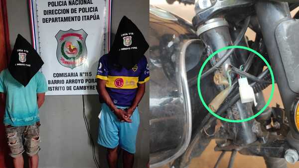 Vecinos capturan a delincuentes que robaron motocicleta de vendedor de juegos de azar en Cambyretá
