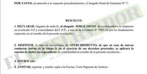 Abogado que interviene en causa narco es declarado litigante de mala fe y apercibido por chicanero