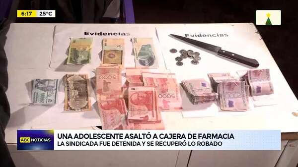 Video: Una adolescente asaltó a cajera de farmacia - ABC Noticias - ABC Color