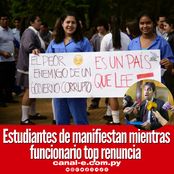 Estudiantes de manifiestan mientras funcionario top renuncia