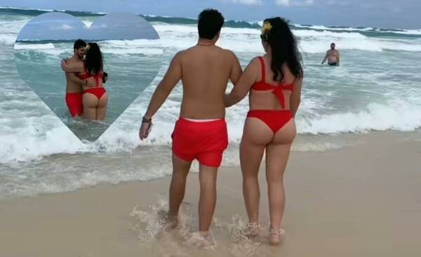 Zuny y su nuevo chuli, como noviecitos primerizos en el mar