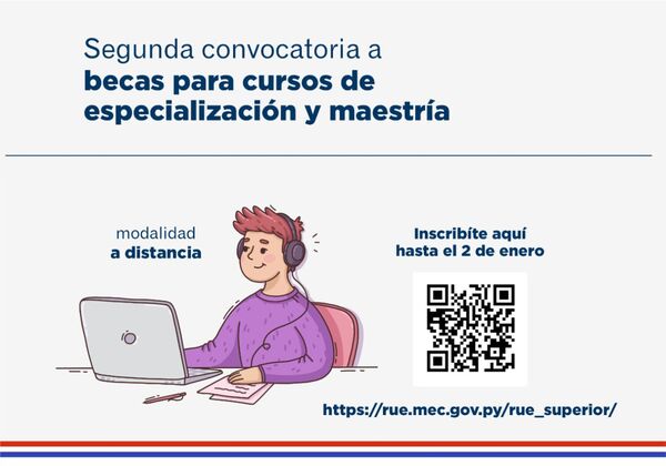 Amplían plazo de postulación a becas de especialización y maestría para formador de formadores - Informatepy.com