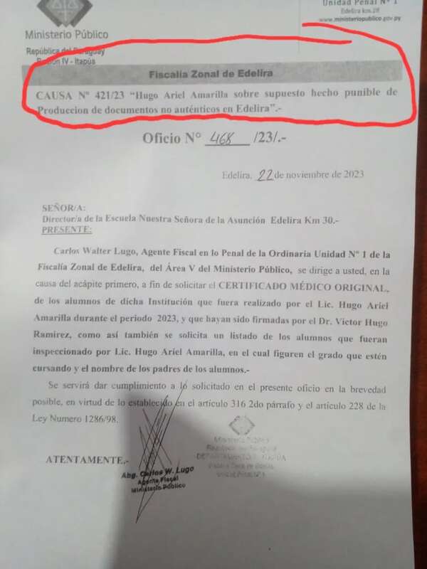 Concejal es investigado por expedir presuntos certificados de salud ilegales a estudiantes - Política - ABC Color