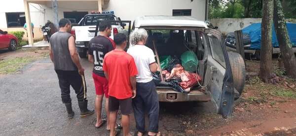 Ybycuí: aprehenden a cuatro hombres e incautan más de 150 kilos de carne de “dudosa procedencia” - Policiales - ABC Color