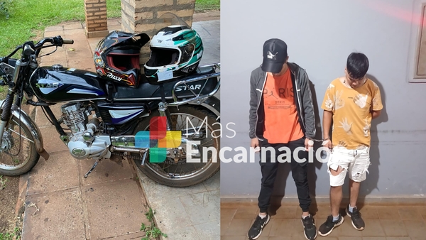 Encarnación: arrestan a dos sup. motochorros y recuperan un celular robado.