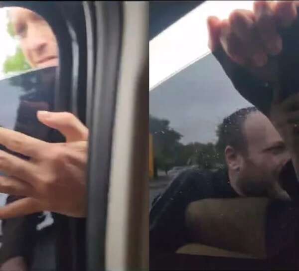 ¡Video de terror! Se tiró sobre un auto en marcha e intentó entrar - Policiales - ABC Color