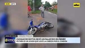 Video: Choque de motos dejó un fallecido en Ñemby - ABC Noticias - ABC Color