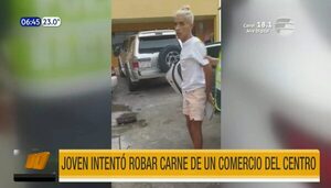 Joven intentó robar carne de un comercio y fue detenido | Telefuturo