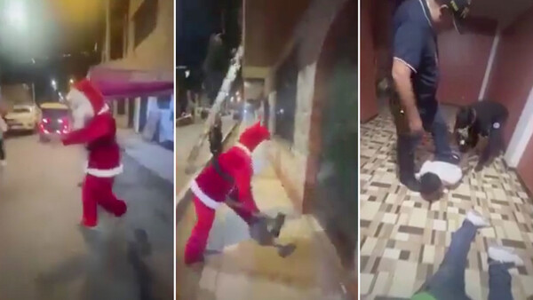 Diario HOY | VIDEO| Policía vestido de Papá Noel atrapa a vendedores de droga en Perú