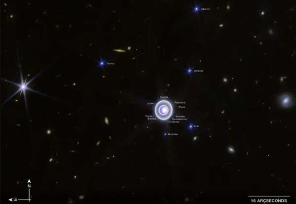 Webb retrata a Urano junto a 14 de sus 27 lunas - Ciencia - ABC Color