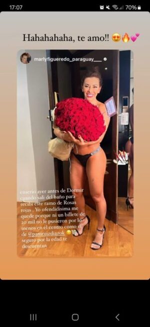 Marly recibió un ramo de rosas: "Ni un billete de 20mil le pusieron" - Teleshow