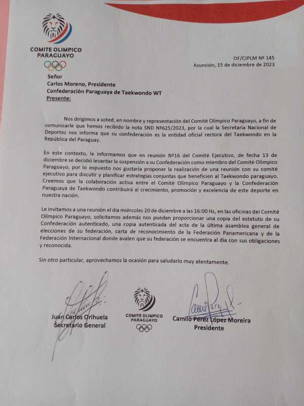 Tras nueve años de litigio, reconocen a directiva de Carlos Moreno en taekowondo - La Tribuna