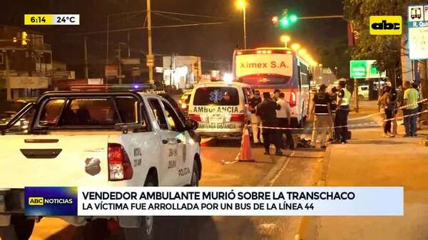Video: Vendedor ambulante murió sobre la Transchaco - ABC Noticias - ABC Color
