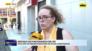 Reposos de funcionarios del IPS: este año se presentaron más de 23.000 constancias  - ABC Noticias - ABC Color