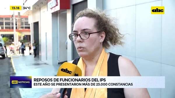 Reposos de funcionarios del IPS: este año se presentaron más de 23.000 constancias - ABC Noticias - ABC Color