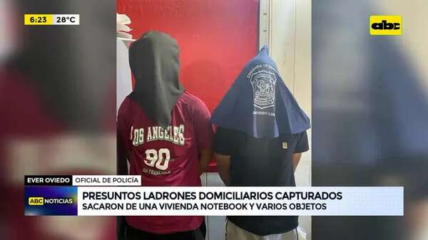 Video: Presuntos ladrones domiciliarios capturados - ABC Noticias - ABC Color