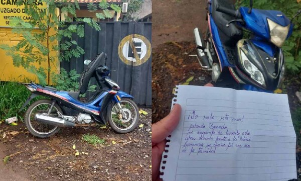 Borracho robó una motocicleta, se arrepintió y luego lo abandonó en Coronel Oviedo – Prensa 5