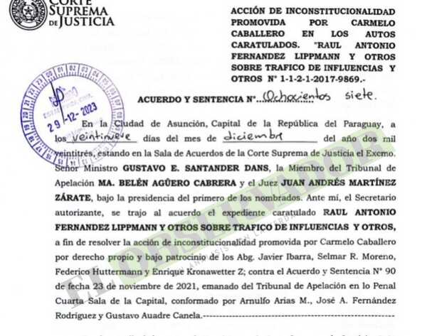 Sala Constitucional anula fallo sobre calificación y nuevo juicio a Carmelo Caballero