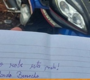 Hombre robó una moto estando ebrio y la devolvió con una carta - Paraguay.com