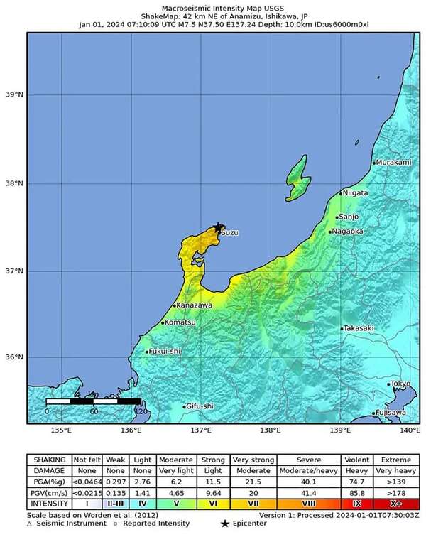 Japón activa la alerta de tsunami en su costa occidental tras terremoto de 7,4 grados - Mundo - ABC Color