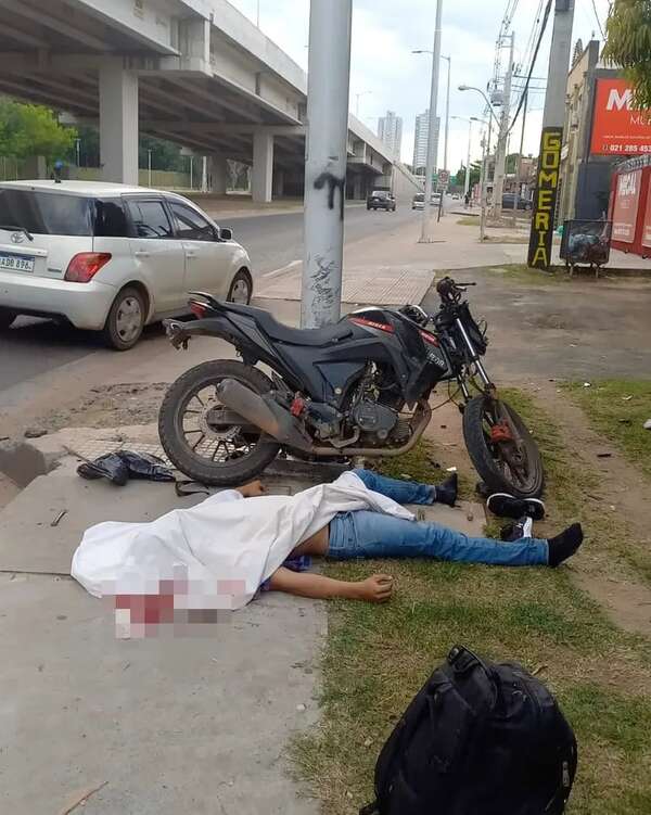 Motociclista muere tras chocar contra una columna en zona del Jardín Botánico - Policiales - ABC Color
