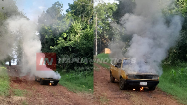 VEHÍCULO SE INCENDIÓ EN EL B° CHAIPÉ DE ENCARNACIÓN - Itapúa Noticias