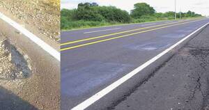 La Nación / Baches en la nueva ruta Transchaco que construye empresa del clan Pettengill