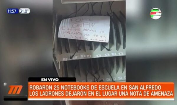 Robaron 25 notebooks de una escuela en San Alfredo | Telefuturo