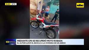 Video: Mediante GPS se recuperó moto robada  - ABC Noticias - ABC Color