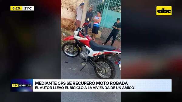 Video: Mediante GPS se recuperó moto robada - ABC Noticias - ABC Color