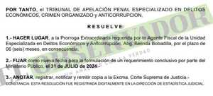 Otorgan prórroga extraordinaria para investigación a la familia Garcete