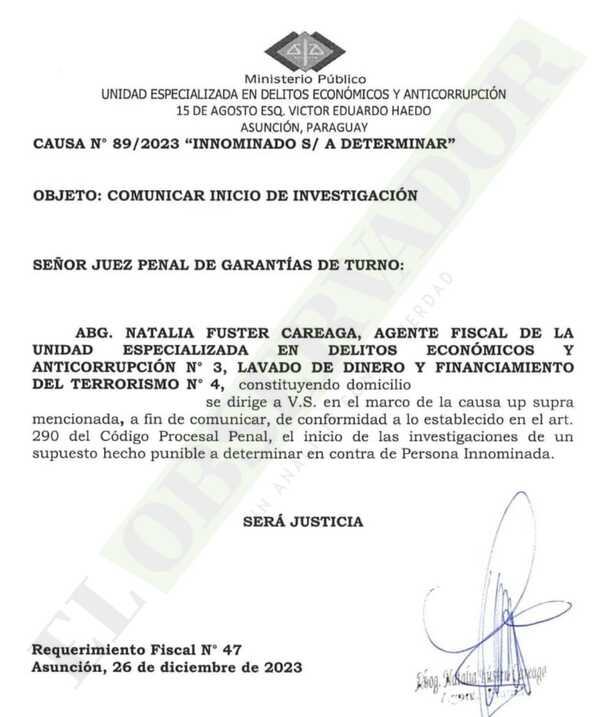Fiscal investiga supuesto nepotismo en Diputados y solicita legajo de Alejandro Ovelar