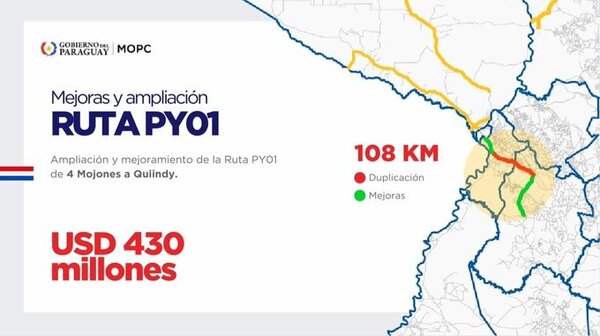 Cinco consorcios fueron precalificados para competir en ampliación y mejoramiento de la ruta PY01