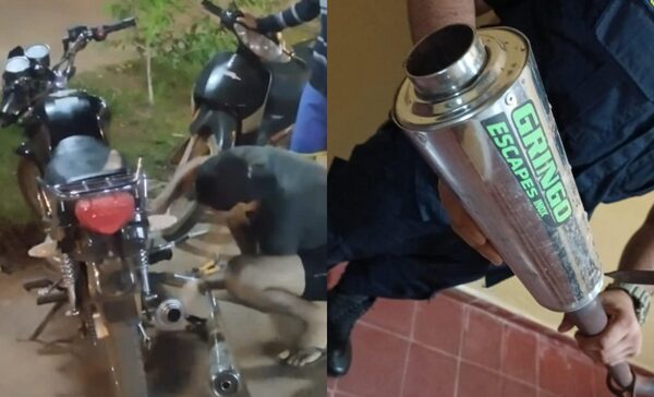 Personal policial de San José, incauta potente roncador de motociclista desubicado - Noticiero Paraguay