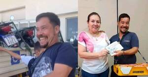 La Nación / Sorprendieron a un vendedor de tortas con una moto de regalo y se viralizaron