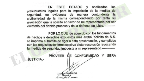 Condenado por secuestro y muerte de Cecilia Cubas plantea revocar medidas de seguridad