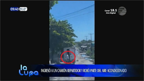 Entró a un camión repartidor en marcha y robó un acondicionador de aire - Noticias Paraguay