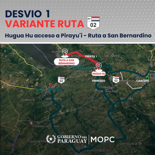 Cordillera: Alternativas en caso de congestionamiento de la ruta PY02 | 1000 Noticias