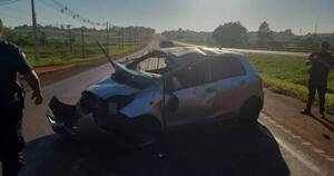 Diario HOY | Joven queda con lesiones tras aparatoso accidente en Minga Guazú