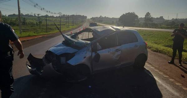 Diario HOY | Joven queda con lesiones tras aparatoso accidente en Minga Guazú