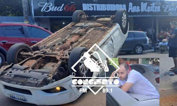 Conductor intenta fugarse tras choque y vuelco, pero es atrapado por guardias