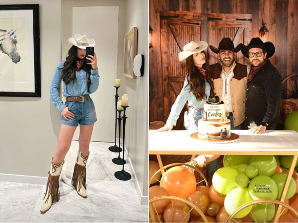 (VIDEO). Mirá el outfit vaquero de Nadia Ferreira en la fiesta temática que asistió