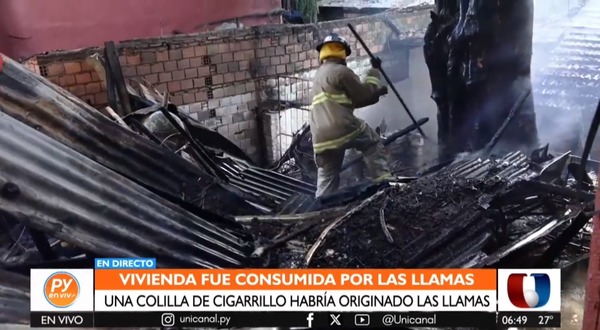 Incendio consumió una precaria vivienda en la Chacarita - Unicanal