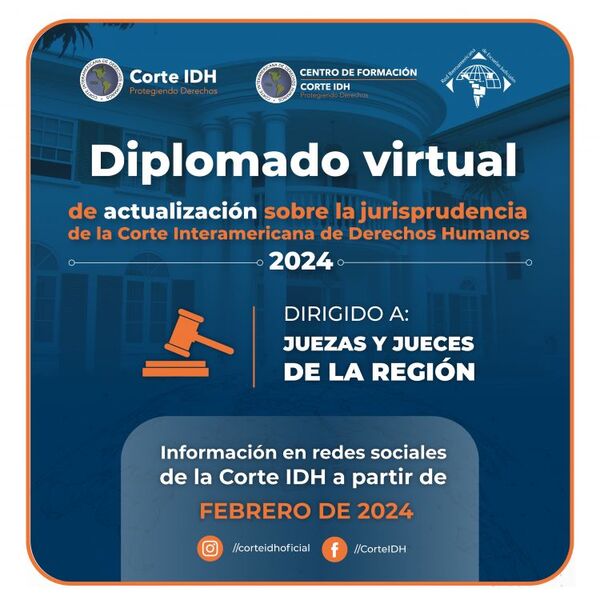 Invitan a participar del Diplomado organizado por la Corte IDH