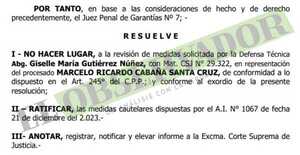 Ratifican prisión preventiva para hermano de “Cucho” Cabaña